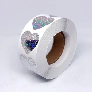 Наклейки лазерные для ярлык в форме сердца, 1 дюйм, 500 шт.