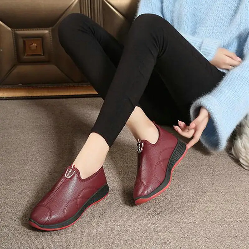 2019 зимние сапоги женские водонепроницаемые теплые меховые без застежки ботинки