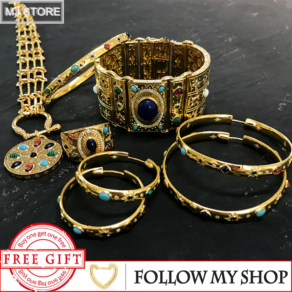 

July New S925 Sterling Silver Roman Style Ring Earrings Bracelet Necklace Luxury Brand Monaco Jewelry Woman Christmas Gift