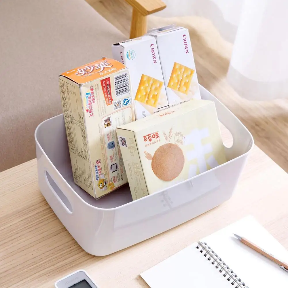 

3PCS/Set Plastic Storage Basket Bathroom Cosmetic Storage Basket Kitchen Sundries Snack Storage Box Desktop Organizer