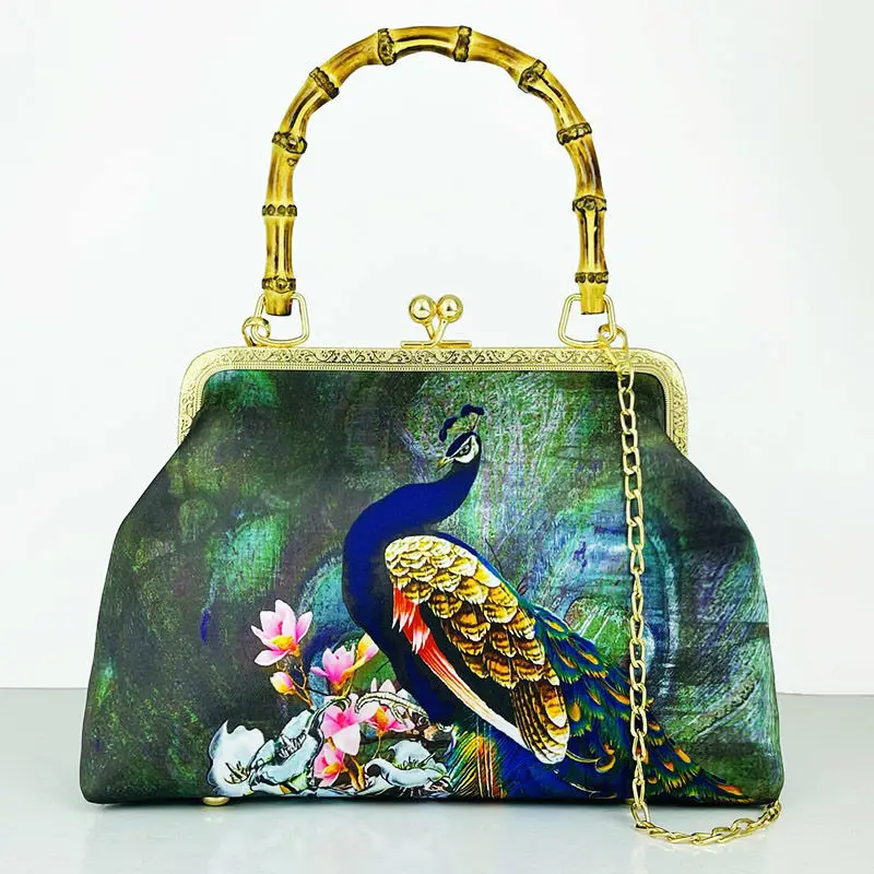 

NEWEST Lock Shell Bags Wood Vintage Designer Bag Chain Women Shoulder Crossbody Bag Pure Handmade Tote Women's Handbags