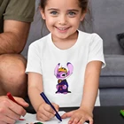 Детская футболка Disney, одежда для косплея с принтом Лило и Ститч, футболка для маленьких девочек, короткая повседневная домашняя одежда для детей