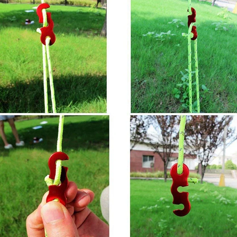 

30 Pcs Ultralight Aluminum Alloy Rope Cord Adjuster Tent Tensioners Rope Adjuster for Tent Camping Hiking Backpacking Outdoor Ac