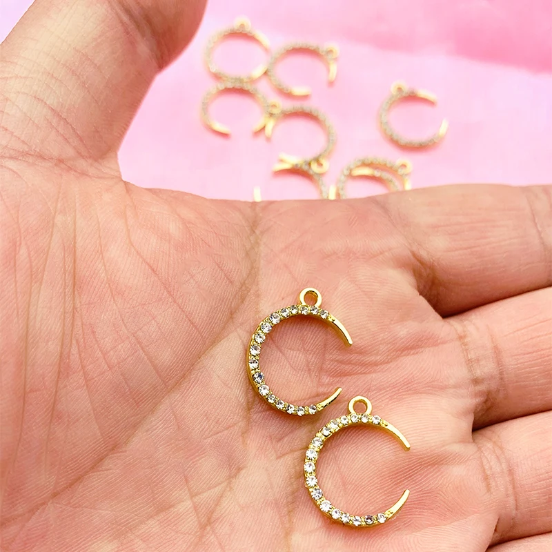

New 10Pcs Alloy Moon Charms Pendant Earring Necklace Charm For Women DIY Jewelry Making Accessorie Jewelry Earring Necklace Gift