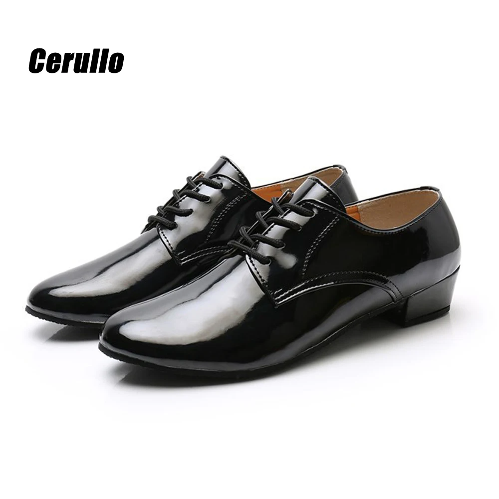 

Dancing shoes male Latin ballroom dance bright leather straight bottom with outdoor men's square dance dance shoes adult MA20