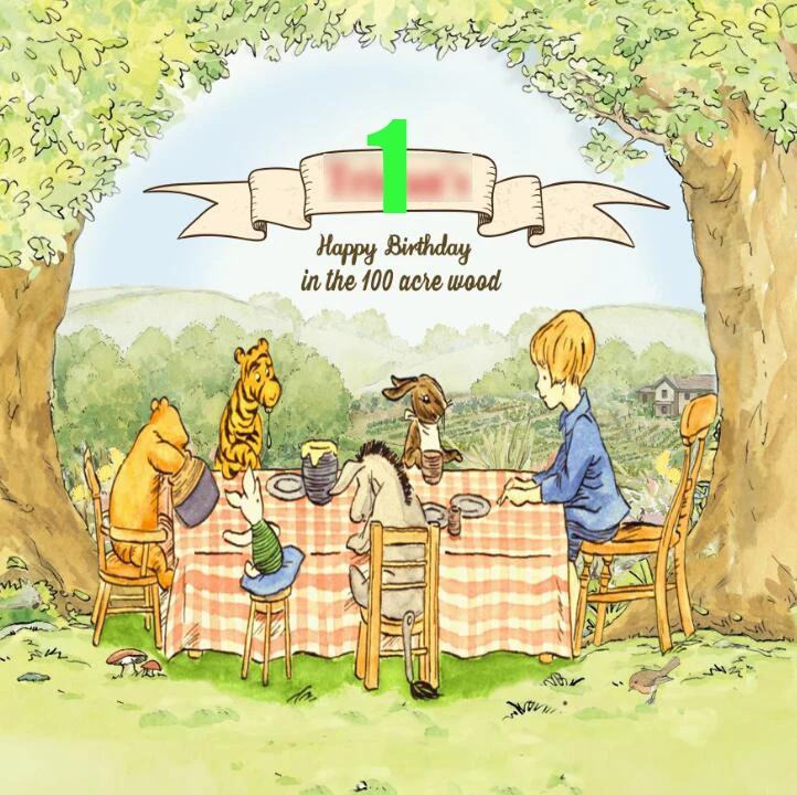 Пользовательские Винни день рождения Дерево Пуха животных пух фон Высокое