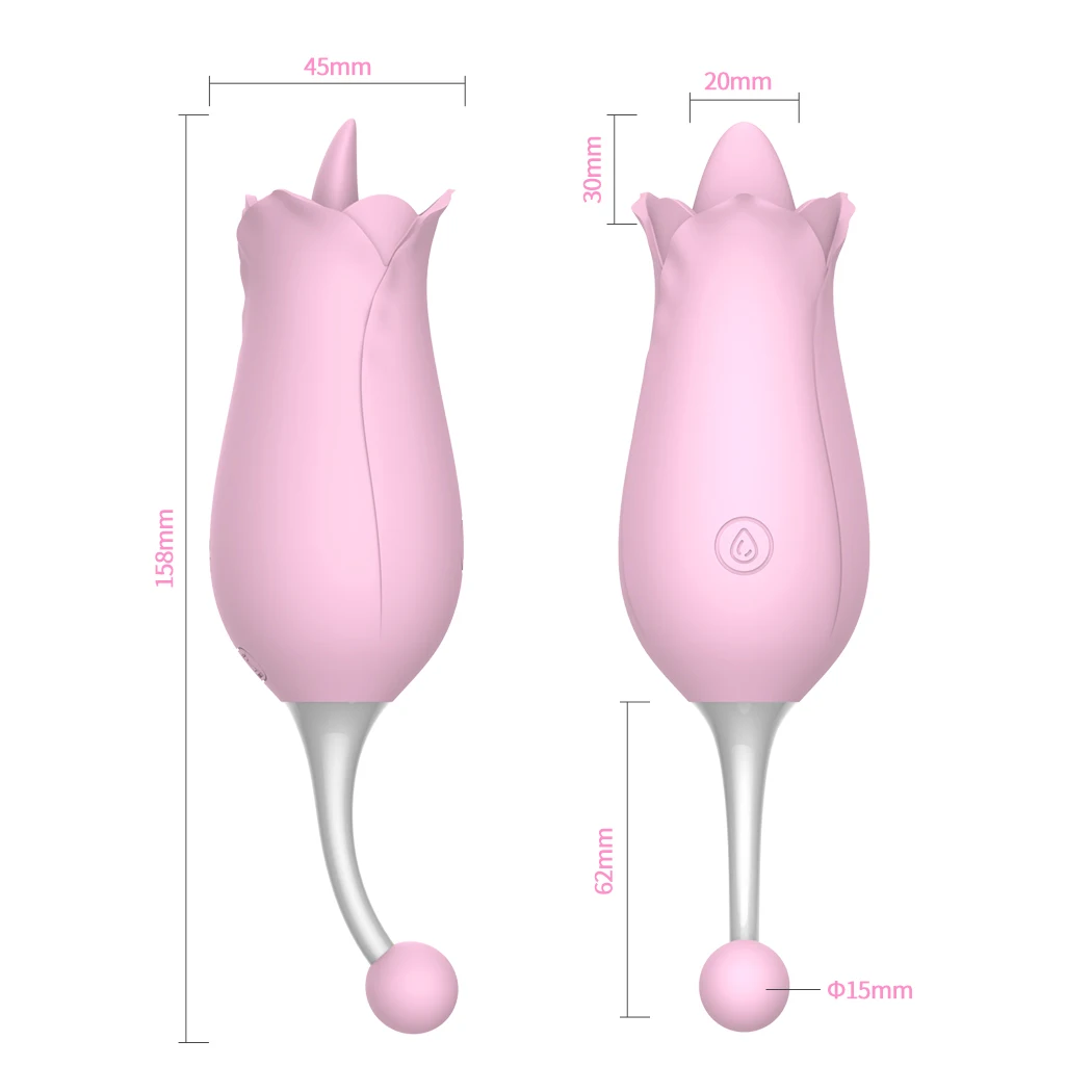 Роза цветок двойной головы Вибрационный Для женщин соски груди массажные Секс