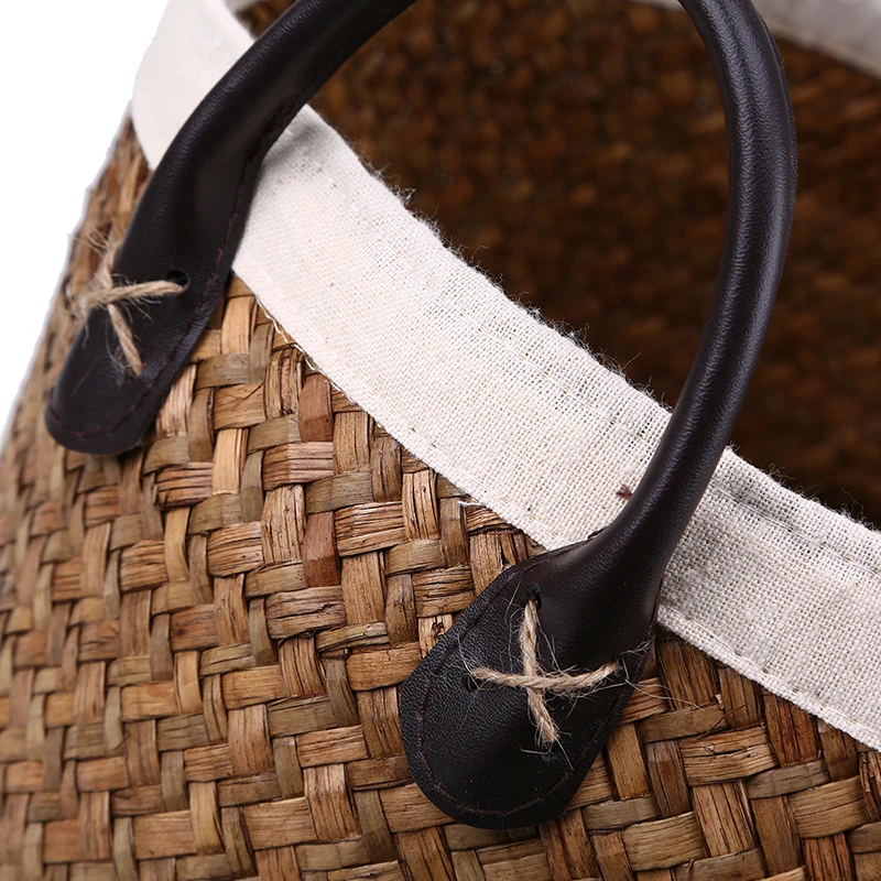 Корзина из морской травы ручной работы в пасторальном стиле большая плетеная