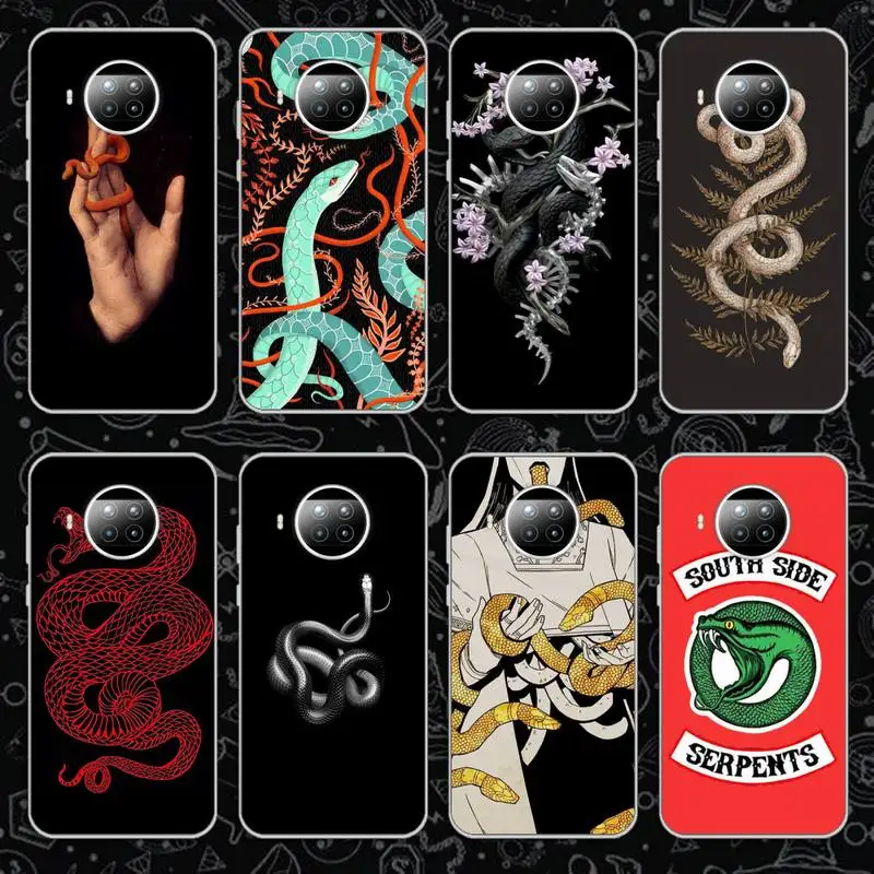 

Phone Case Transparent for Xiaomi mi Redmi note 10 t 8 9 pro lite 11 Samsung S 8 9 10 20 Snake Hand animal Flower Pattern