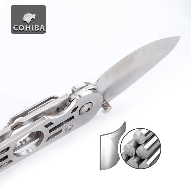 Нож для резки сигар из нержавеющей стали 2 в 1 карманный дорожный