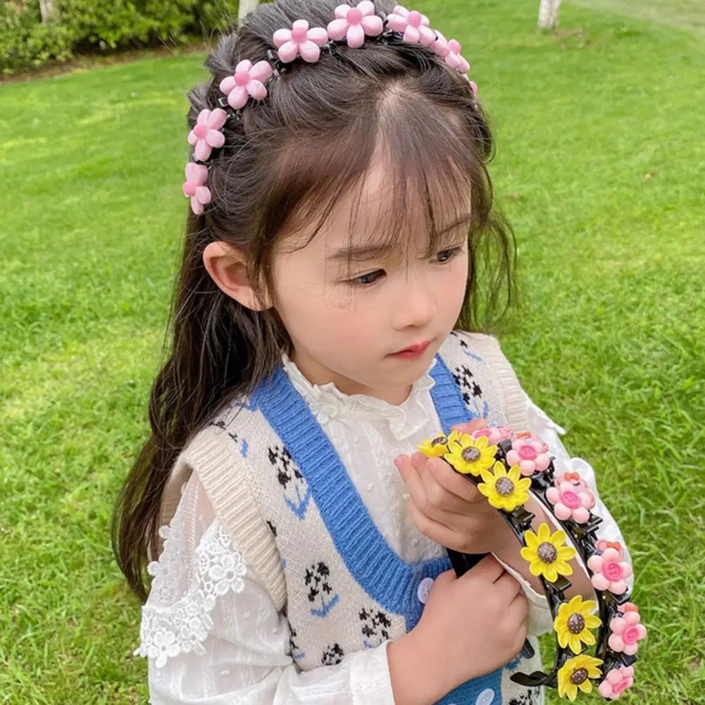 

Beautiful Children Headband Skin-friendly Anti-deform Resin Cute Flower Wreath Headdress for Students Head Accessories