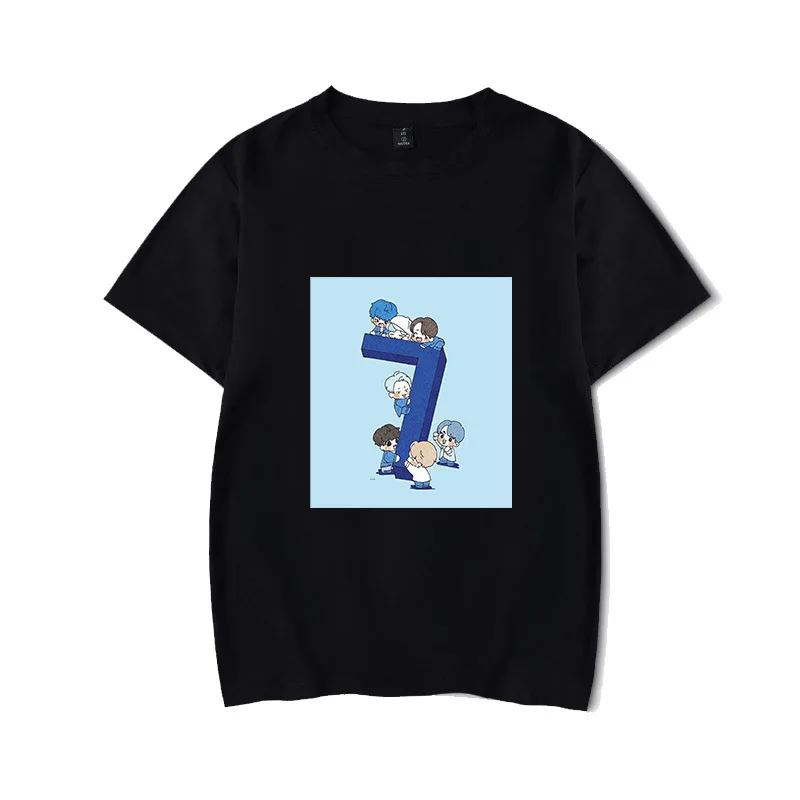 Kpop Bangtan Boys Cartoon T-shirt Soft Cotton New Album Map of the soul 7 Short Sleeve Popular bangtan boys Summer kpop | Канцтовары для