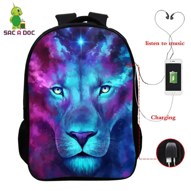 

Новинка, школьный ранец 3D Acuarelaranimal, рюкзак для начальной школы для детей, школьная сумка, рюкзак с Usb-зарядкой, мужская сумка для книг