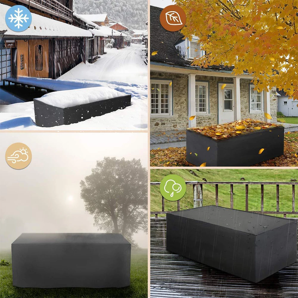 64Size Garden Furniture Covers 210D Oxford Outdoor Waterproof Anti-UV Tear-Resistant Patio Table Chair Cover Dust Proof Sofa Set images - 6