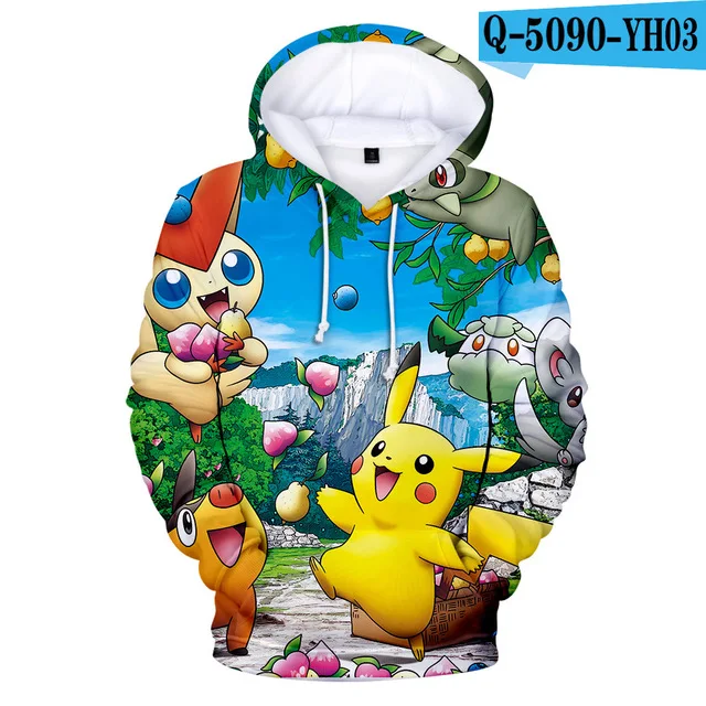 3dwy-1056 Pikachu Pokemon Go 3D Graphic Sweatshirt Hoodies Men Women Umbreon Sweatshirts Hoodie Men Pullover Boys Game Jacket Clothes - Цвет: 3dwy-1056