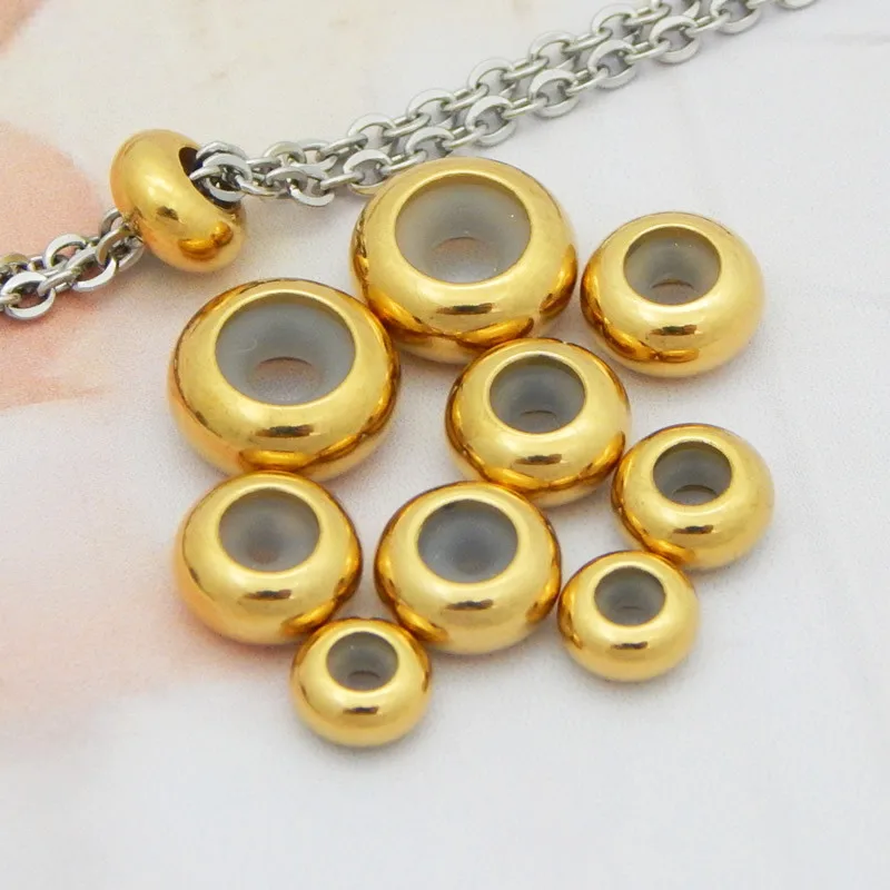 

20 шт., бусины-разделители из нержавеющей стали, 6/7/8/9/10 мм