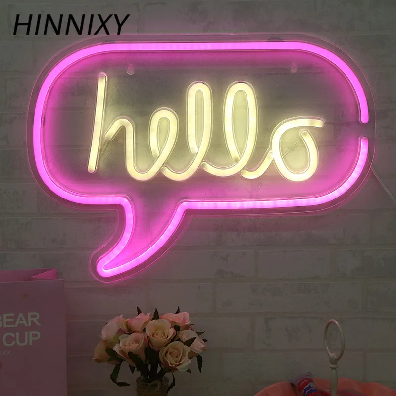 Неоновый ночной Светильник Hinnixy с питанием от USB настенный светильник Красочный