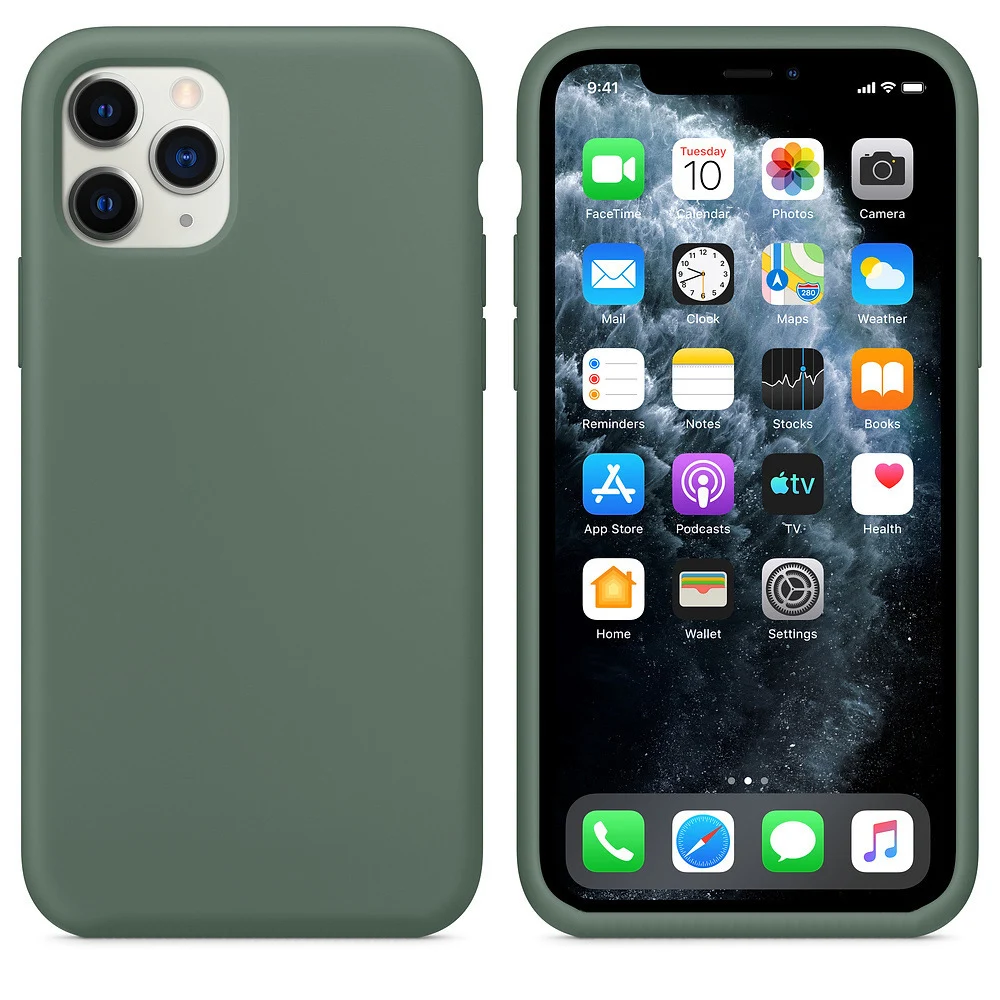 Pine Green Чехол для iPhone 11 Pro Max 6 S 6 S 7 8 Plus X R XR XS Max чехол мягкий жидкий силиконовый роскошный милый чехол для iPhone11 11Pro - Цвет: Pine Green