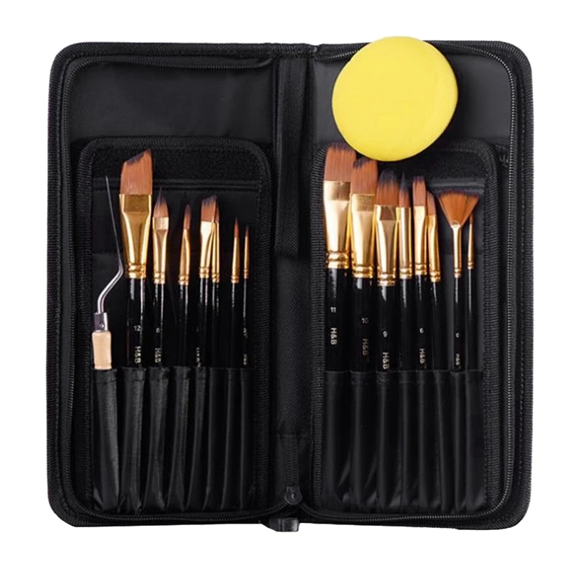 

H & B15 различных форм и размеров нейлоновые щетки, малярные кисти, акварельных ручек, кисти для начинающих, товары для рукоделия