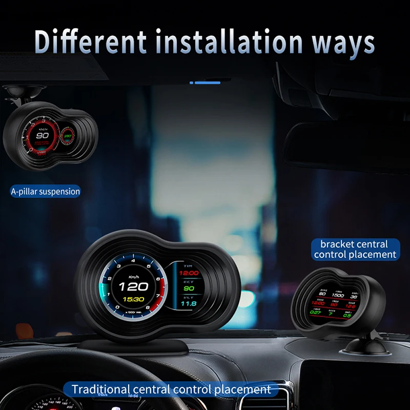 Автомобильный GPS-навигатор HUD OBD2 измеритель температуры и скорости воды