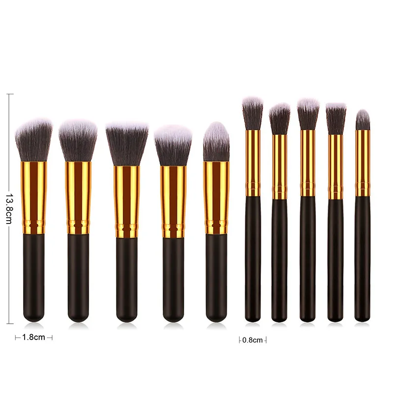 10PCS Makeup Brush Full Set of Portable Foundation Eyeshadow Make Up Blush Professional Beauty Tools | Красота и здоровье