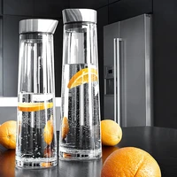 1l1 5l thickened glass water bottle with stainless steel lid cold water jug pitcher boiling water juice glass pitcher bottle
