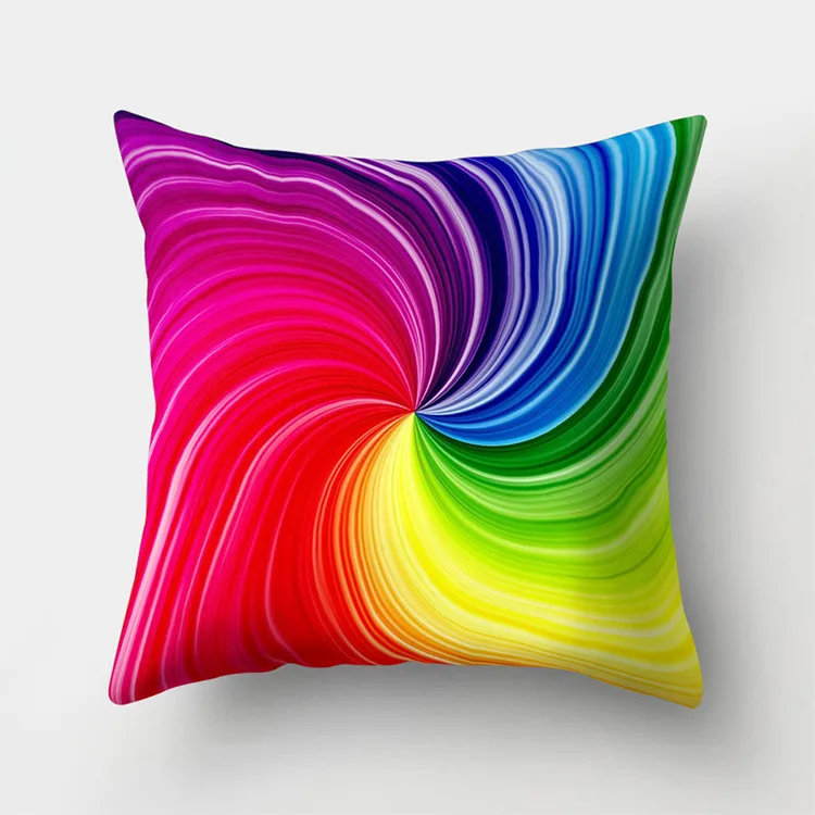 

Colorful crayon sense ripple vortex colorful creative cushion peach skin pillowcase