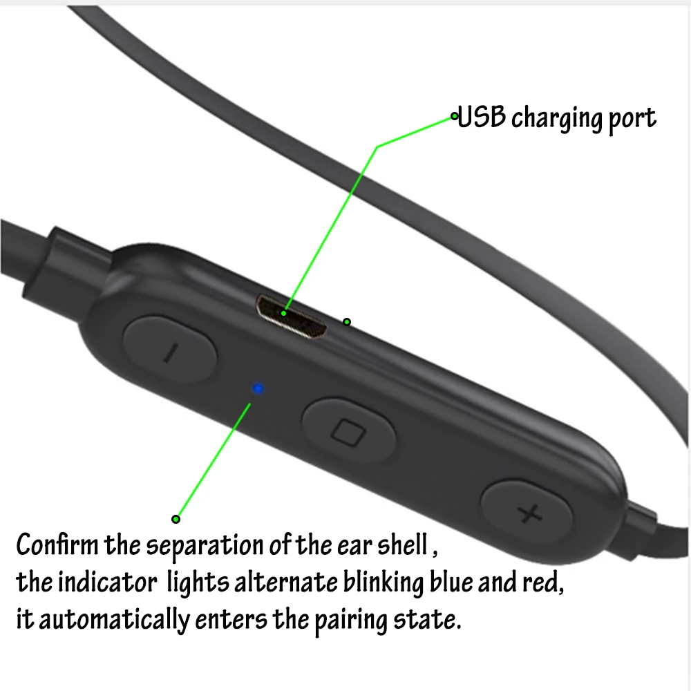 Bluetooth спортивные наушники с HD микрофоном металлические стерео беспроводные