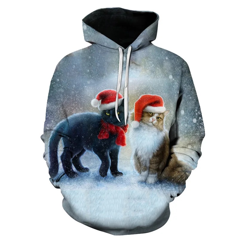 Новейшие толстовки с 3D принтом Merry Christmas для мужчин и женщин изображением дедушки