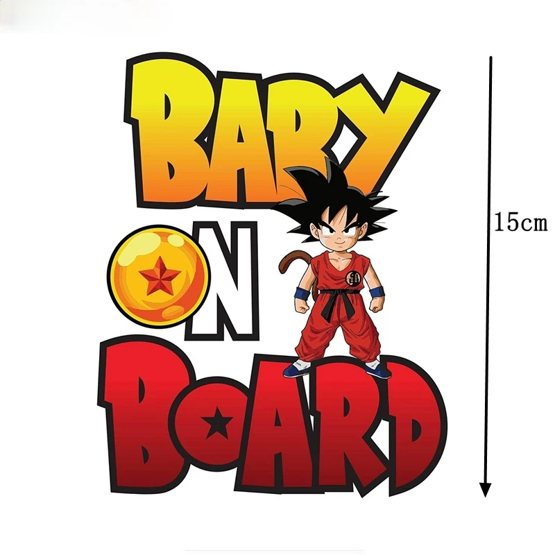 

Baby Goku on Board Sticker Decal Vinyl Sign for Car Truck SUV Baby Decal Decor Motorcycle Off-road Laptop Trunk Guitar 15*12.5