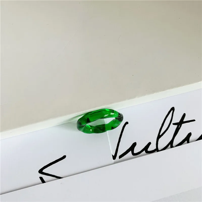 AOMU 2020 Новое цветное прозрачное стекло волнистое кольцо геометрическое для