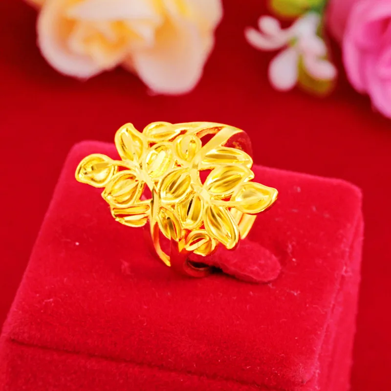 Женское позолоченное кольцо с цветком розы регулируемое пиона | Украшения и