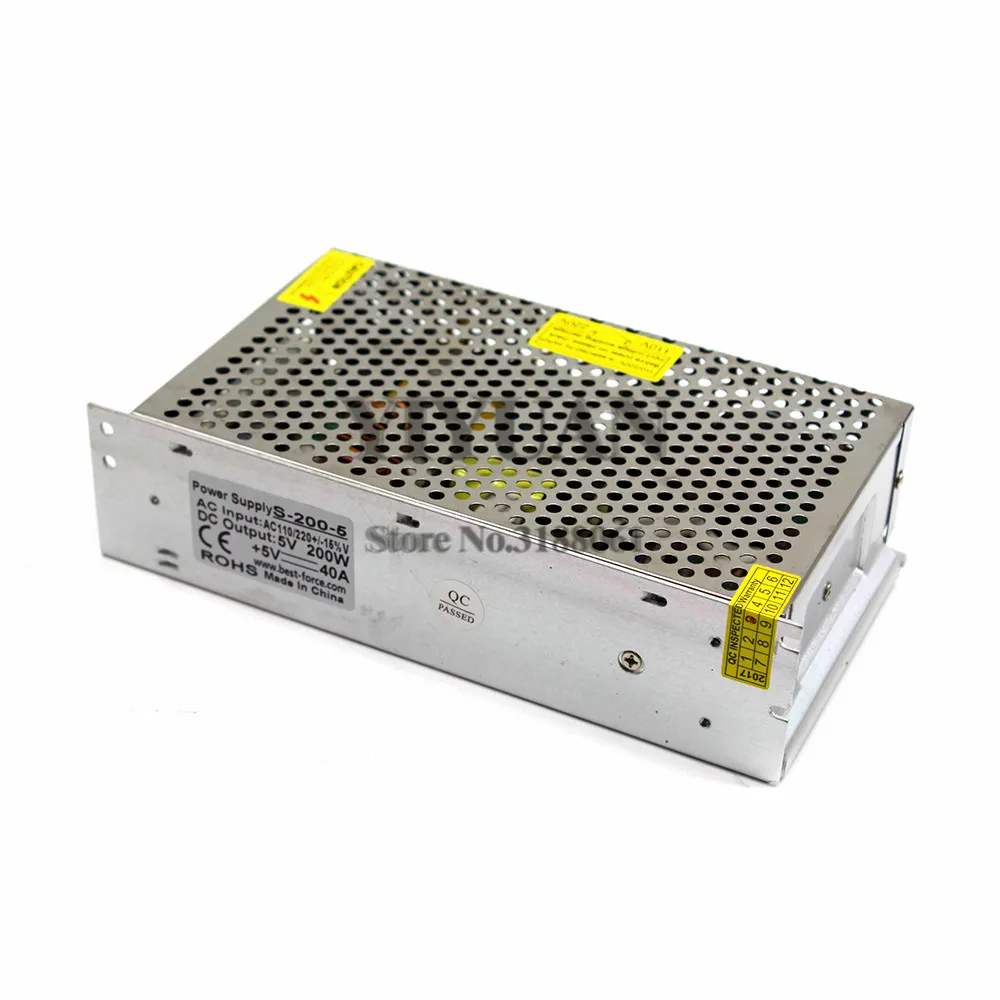 Одиночный выход DC5V выключатель питания 40A 200 Вт Светодиодный светильник драйвера