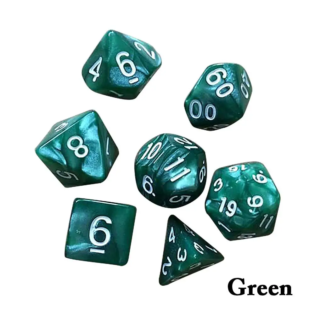 7 шт./компл. мраморные стильные цифровые игральные кости универсальные для