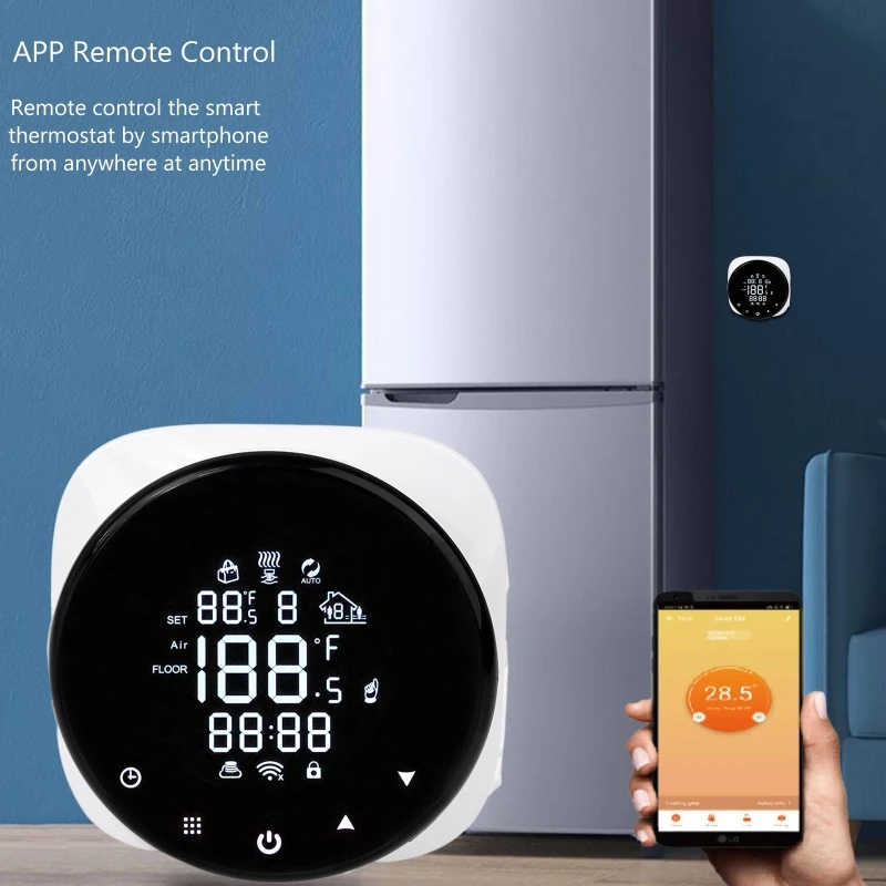 

Smart Wifi Room Thermostat Temperature Controller for Electric Floor Heating Tuya Alexa Voice Phone App Remote Control