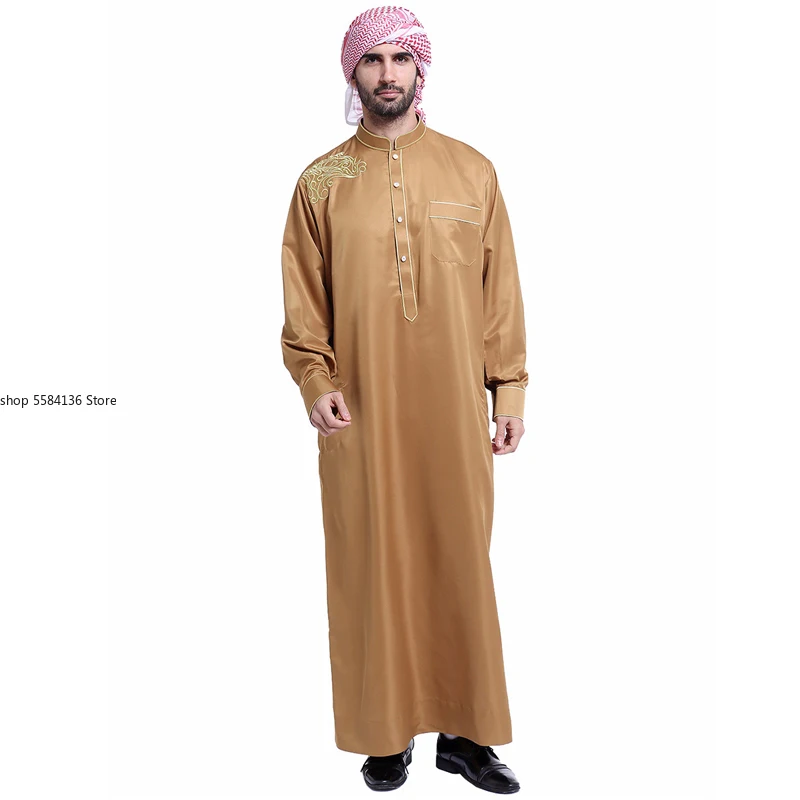 Ropa Hombre Musulman De Mode Man 2021 Abaya Muslim Fashion Dress Pakistan Islam Clothing Abayas Robe Saudi Arabia Mannen Kaftan