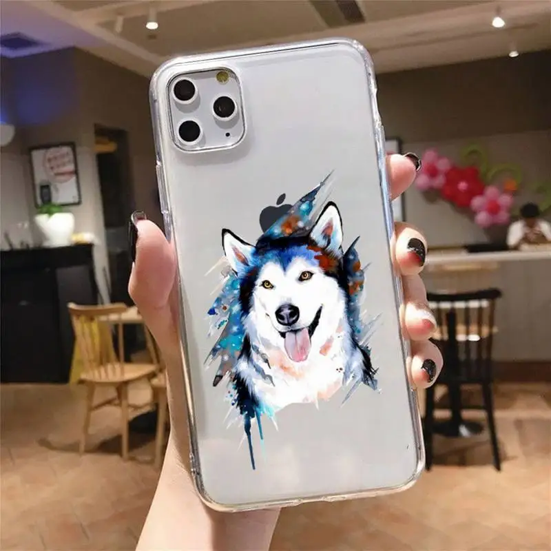 

Husky dog animal pattern high quality Phone Case Transparent soft For iphone 5 5s 5c se 6 6s 7 8 11 12 plus mini x xs xr pro max
