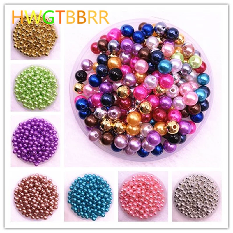 

NEW 50pcs/lot 8mm Imitation Pearls Round Pearl Spacer Beads Loose DIY Jewelry Making Bracelet Necklace Earrings Accessories