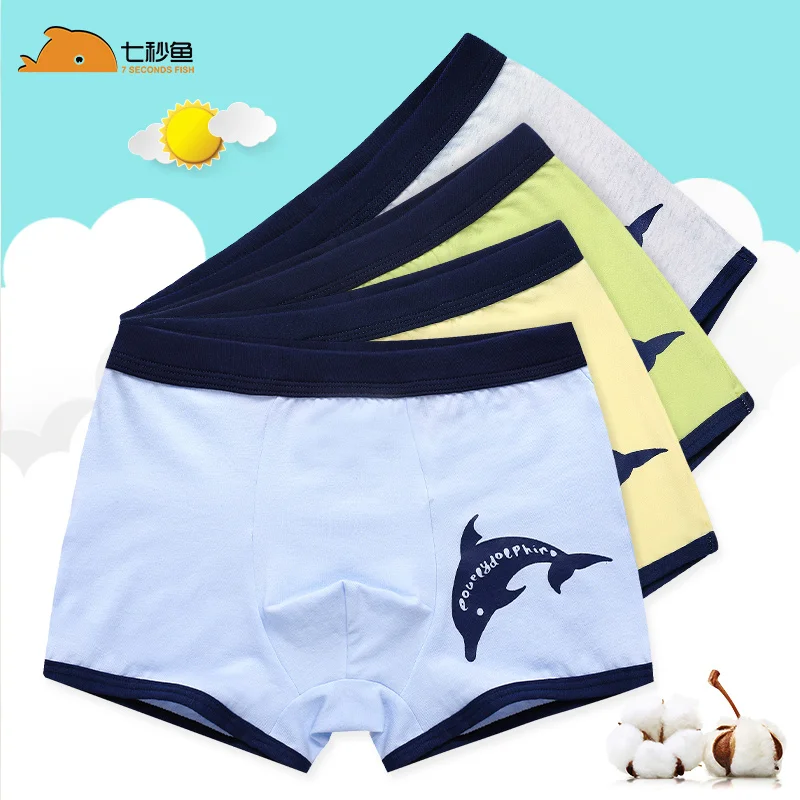 

2pcs/lot baby boy underwear kids boxer cotton soft Whale print boys underpants 3 4 5 6 7 8 9 10 11 12 13 14 years child panties