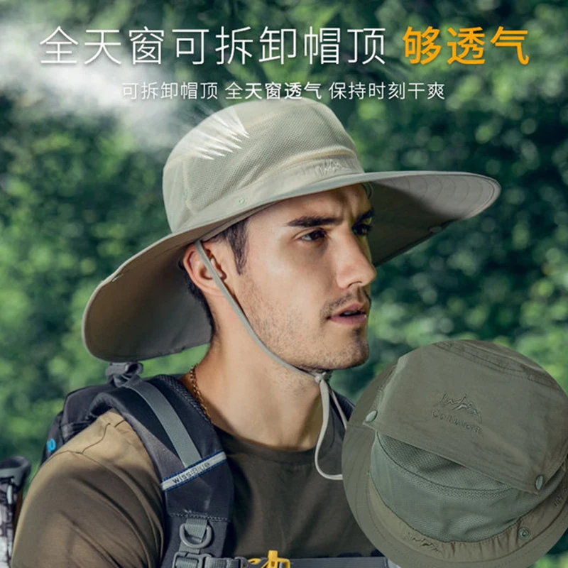 

2021 Summer New Anti-Ultraviolet Men's Sun Hats Daily Four Seasons Fishing Outing Men's Fashion Casual Tide Brand Sun Hat