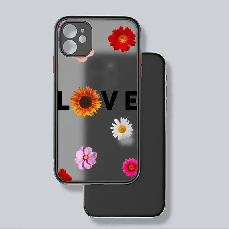 

daisy flower Phone Case matte transparent For iphone 7 8 11 12 plus mini x xs xr pro max cover high quality Anti-fall shell