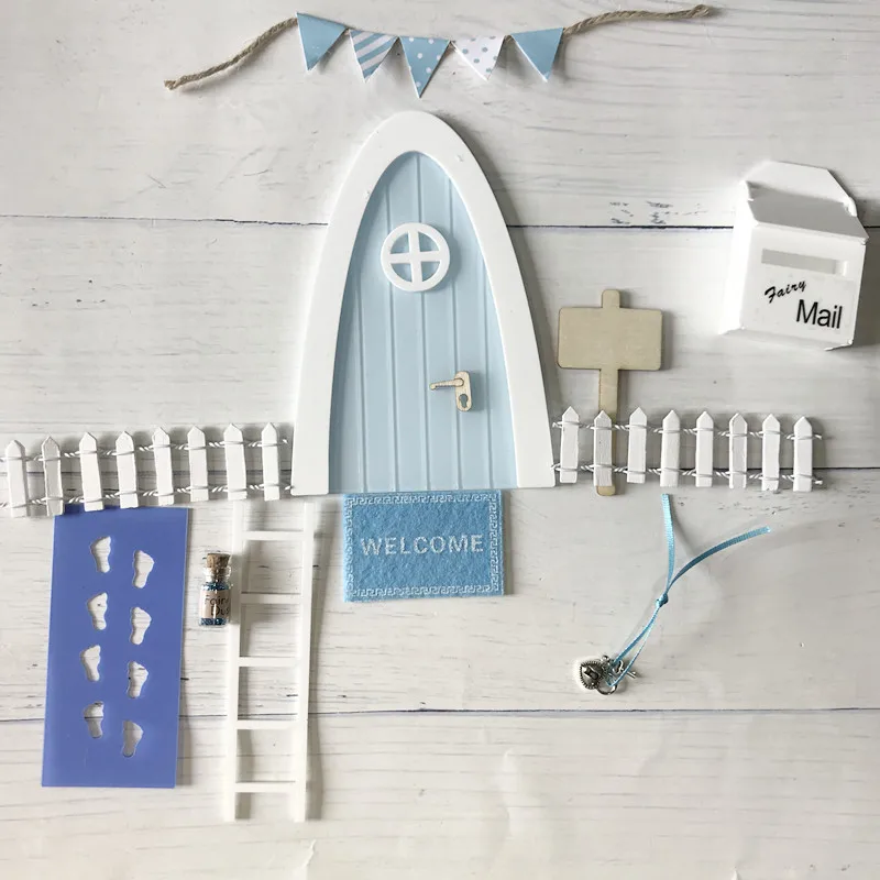 Ручная работа детская синяя сказочная дверь отличный подарок для комнаты