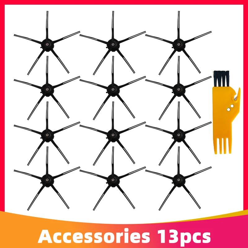 Черный/белый 3 руки/5 рук боковые щетки универсальные для Xiaomi Vacuum 1 2 1S Mijia Roborock