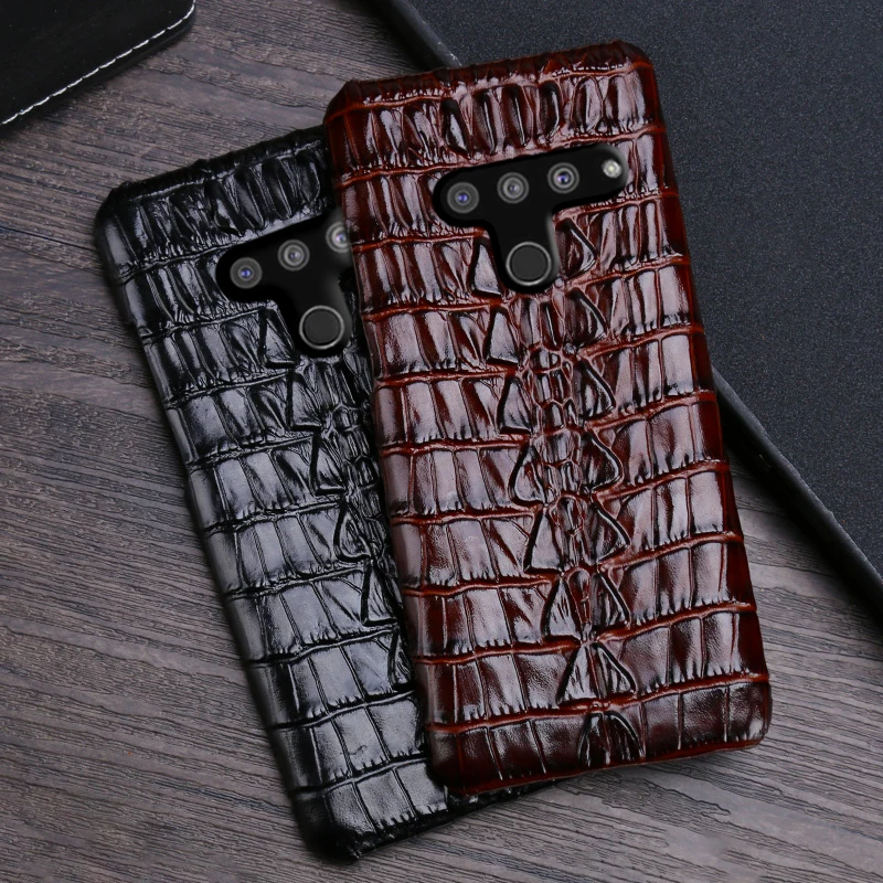 Натуральная кожа чехол для телефона LG V50 V40 V30 V20 V10 G3 G4 G5 G6 G7 G8 G8s Q6 Q7 Q8 ThinQ крокодильим