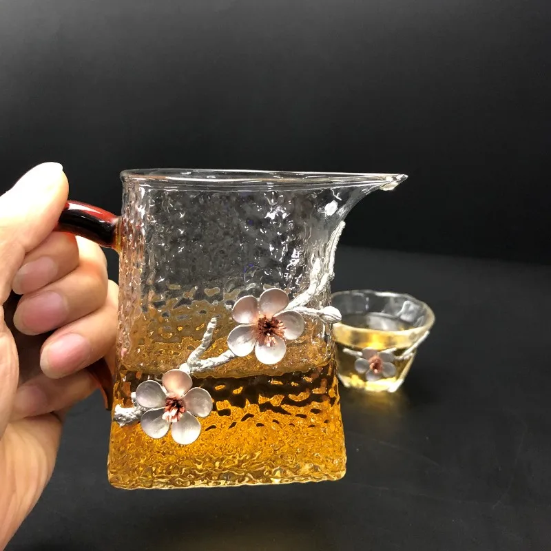 320 мл японская стеклянная чайная чашка ручная работа креативная слива с длинным