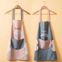 portable durable sleeveless long apron with pocket kitchen gadget pvc waterproof apron waterproof for daily life