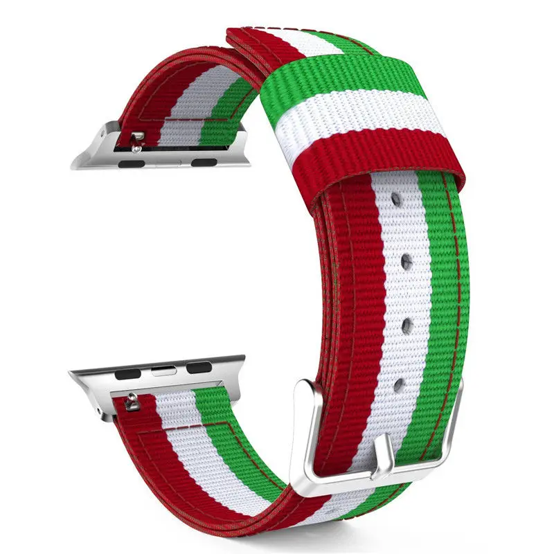 New Sport Stripe Loop for Apple Watch Band 42mm 38mm 6 SE Woven Nylon Strap iWatch 5 4 3 2 1 40mm 44mm Wristband Replacement | Наручные