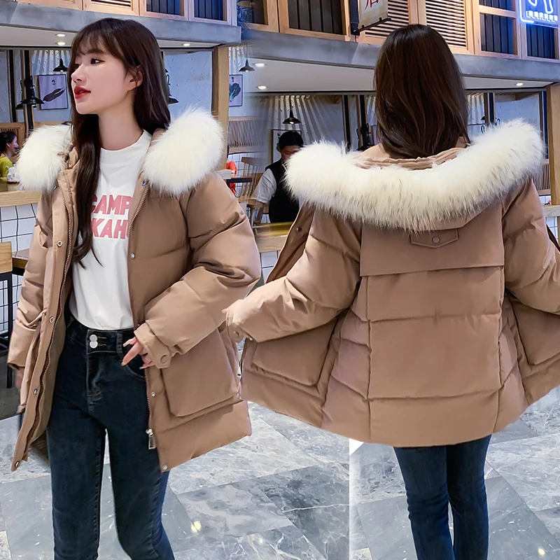 

2021 winter fashion,simple and elegant temperament, elegant and comfortable clothing, thick top hat jacket orange puffer jacket