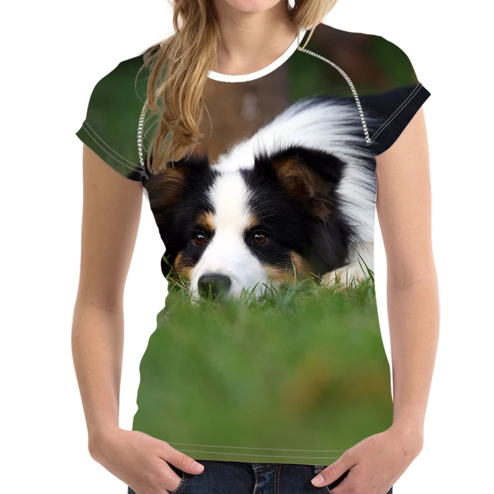 Женская дышащая футболка с круглым вырезом Border Collie Прямая поставка бесплатная