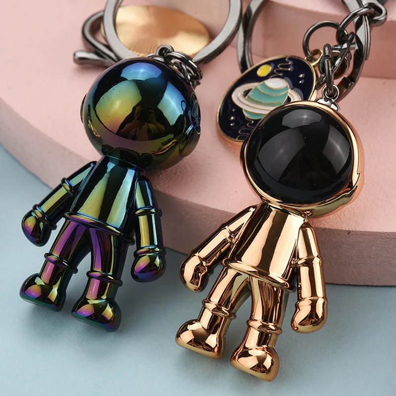 

Creative new space robot astronaut keychain schoolbag pendant boys retro personality keychain pendant wholesale
